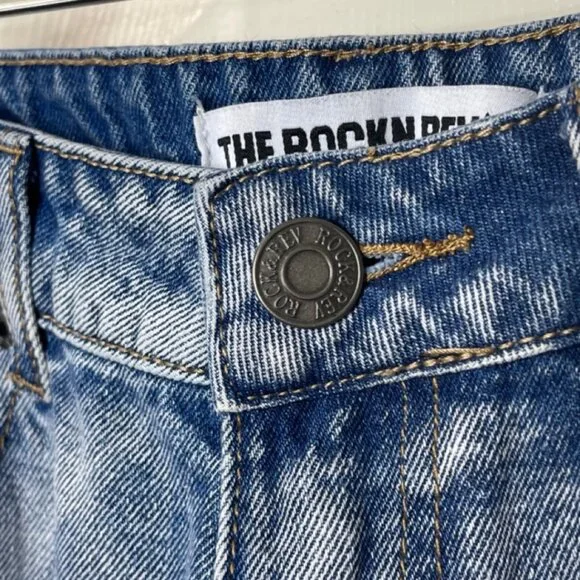 THE ROCKN REV | Women's Casual Light Wash Distressed Jeans | Size 12 - Picture 7 of 13